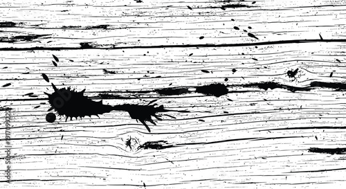 Distressed wooden texture with black marks isolated on white background