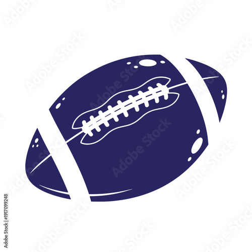 Grunge texture American football ball with white laces and stripes on white background Vintage Style