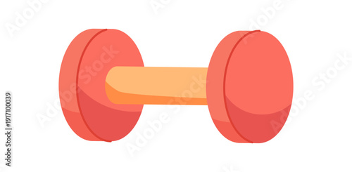 Flat style dumbbell icon for sport. Fitness equipment for weight and weightlifting exercises. Essential gym tool bodybuilding and workout, supporting strength healthy lifestyle concepts.