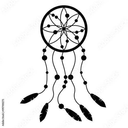 Abstract stylized decorative boho dreamcatcher. Decor for interior decoration, poster, clothing