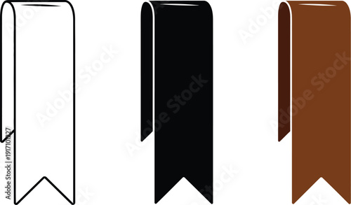 Elegant ribbon banners in various colors and design styles displayed together