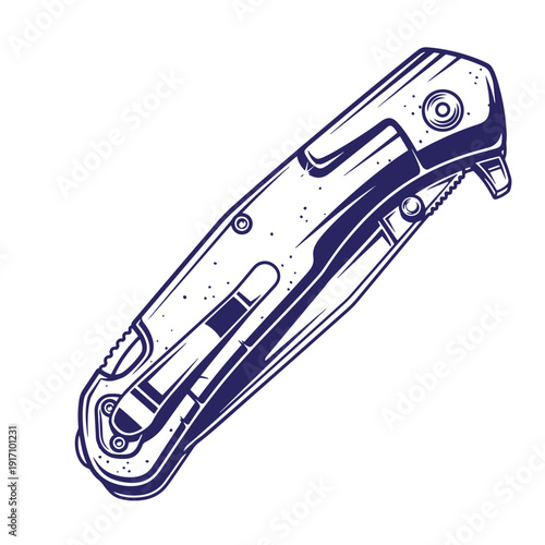 Grunge texture Multi tool pocket knife with various functions and blades  handy equipment for outdoor and everyday use Vintage Style