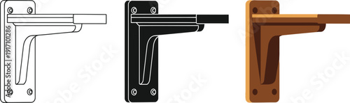 Metal door handle in various design styles and color schemes available