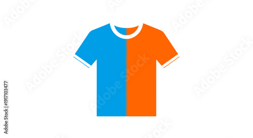 Colorful Two Toned T Shirt Illustration.