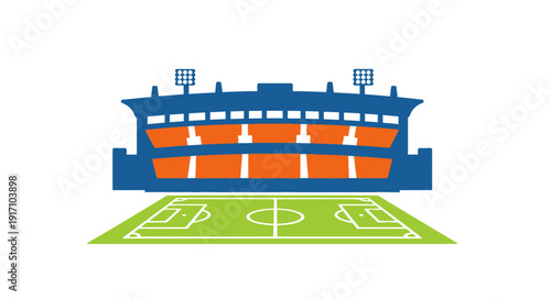 Stadium with Football Field and Seating.