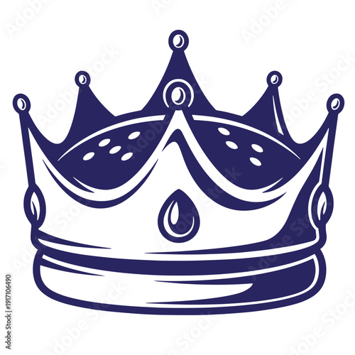Royal crown symbol with precious stones on top  monarch headpiece  luxury and power emblem