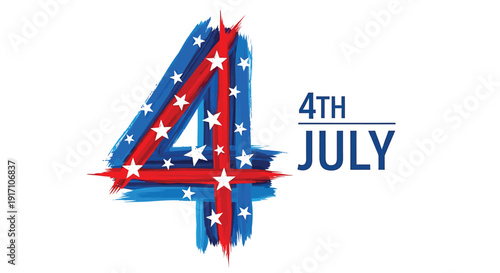 American Independence Day 4th July patriotic vector icon