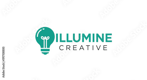 Illumine Creative Logo with Teal Light Bulb and Text on White Background.