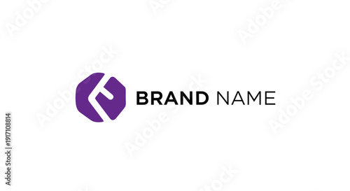 Abstract purple hexagonal logo with a stylized white letter F inside representing a modern brand identity.