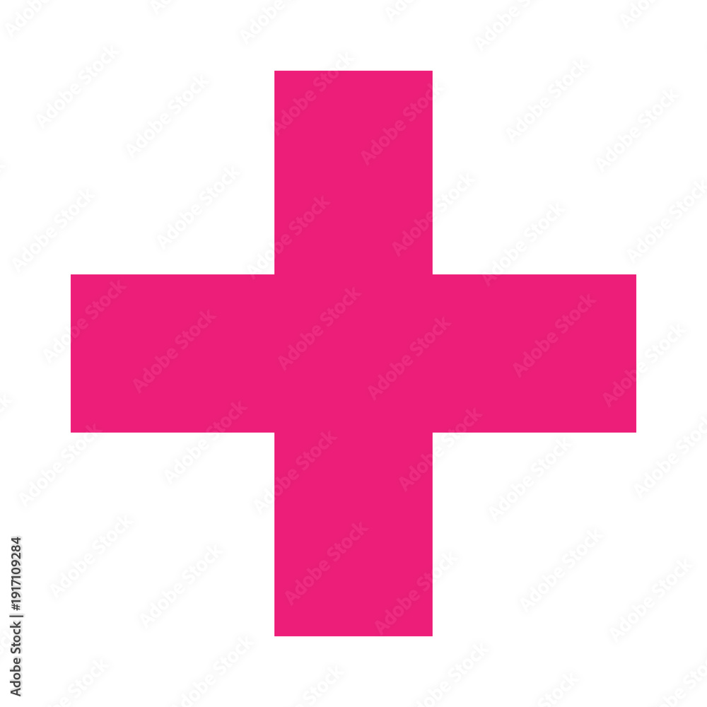 Fototapeta premium Pink Plus Icon. Pink Cross Sign, Plus Symbol Medical Logo Icon.