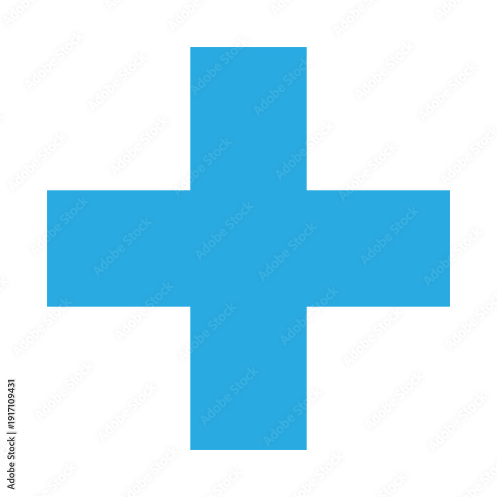Obraz premium Blue Plus Icon. Blue Cross Sign, Plus Symbol Medical Logo Icon.