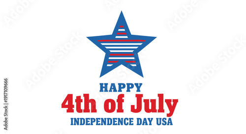 Patriotic 4th of July Independence Day USA celebration vector graphic