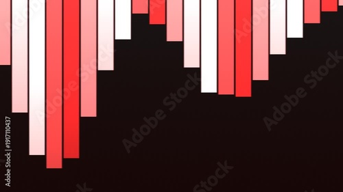 Abstract Red and White Vertical Stripes on Dark Background.