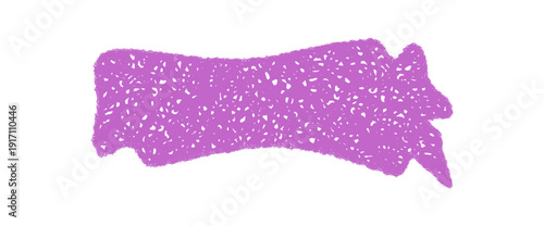 Wavy chalk speech balloon banner with organic shape and scribble texture. Purple rectangle chat box forms a bubble for message or label, perfect for creative talk and conversation template.