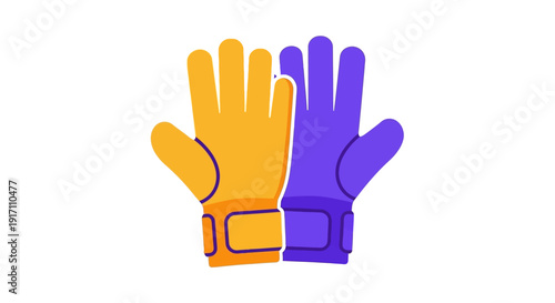 Colorful pair of work gloves.