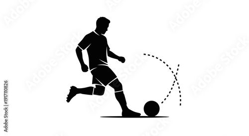 Man Playing Football with Ball.