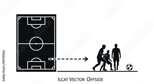 Soccer players in offside position.