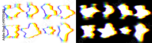 Abstract rainbow color burst with glowing stars on black background