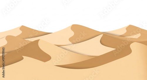 A minimalist vector illustration of sand dunes against a white background