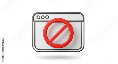Free Download Prohibited browser symbol with red forbidden sign on white background - GFXLoad