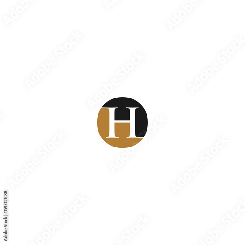 Creative, modern, elegant, trendy, unique, and artistic initial letter H icon logo in gold and dark gray. Letter H icon logo design template. Creative initial H symbol.