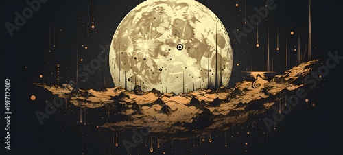 moon vector illustration t-shirt design,generative AI