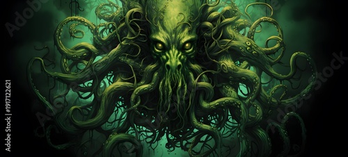 Kraken Dryad Monster vector illustration t-shirt design,generative AI