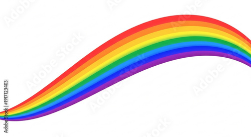 A vibrant rainbow vector graphic with a smooth, curved design on a white background