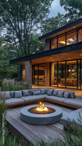An old wooden house with a traditional roof stands peacefully in a Japanese garden, surrounded by trees and summer greenery under the open sky