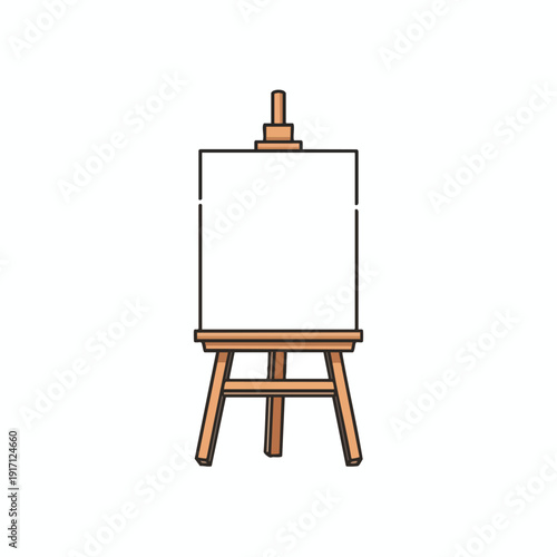 Empty artist s easel with blank canvas set in a bright studio space