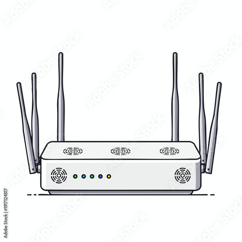 Wireless Router with Multiple Antennas for High Speed Internet Connection
