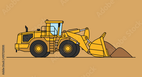 Yellow Front End Loader Heavy Machinery.