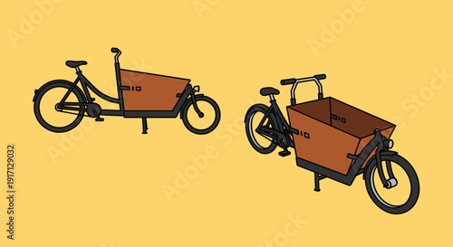 Cargo Bikes with Wooden Boxes.