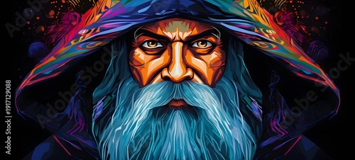 wizard vector illustration t-shirt design,generative AI