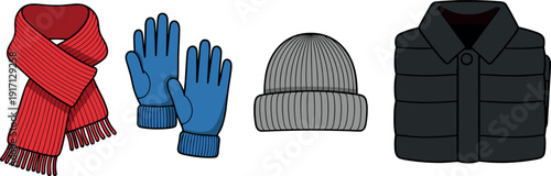 Winter clothing set with scarf gloves hat and vest