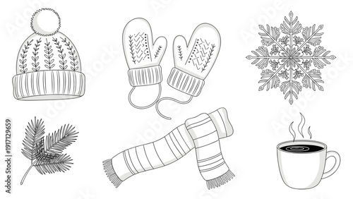 Winter clothing and accessories for seasonal decoration