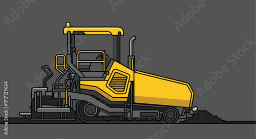 Yellow Road Roller Heavy Machinery Equipment.