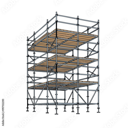 Heavy Duty Construction Scaffolding for Building Maintenance and Exterior Work