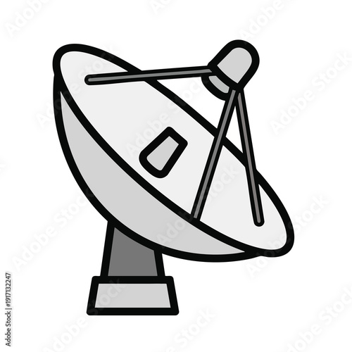 Satellite Dish Antenna Communicating with Space for Modern Technology and Data Transmission