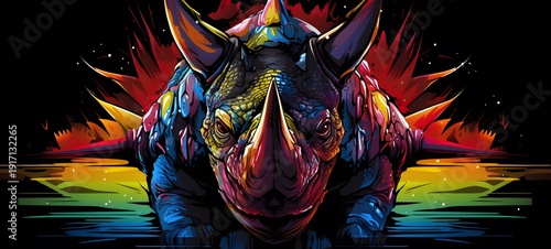 Triceratops vector illustration t-shirt design ,generative AI