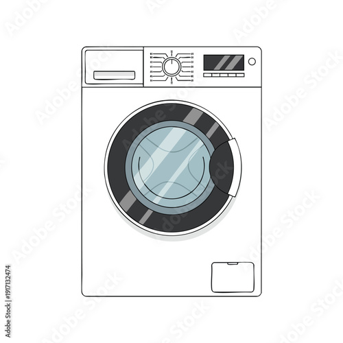Modern Front Loading Washing Machine for Home Laundry