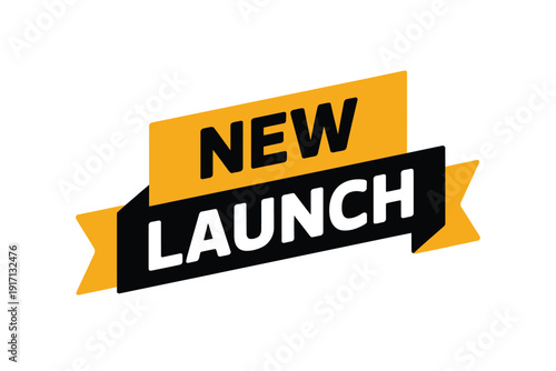 Bold black and yellow ribbon banner announces a significant new product launch.