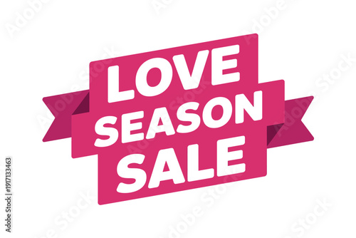 Pink banner graphic announces a special love season sale event for retail.