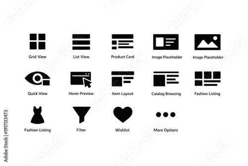 Collection of user interface icons for web and app design