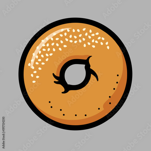 A delicious, sesame-topped bagel, perfect for breakfast or a snack