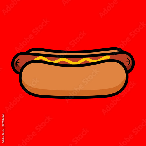A mouth-watering, perfectly crafted hot dog with mustard, ready to be enjoyed!