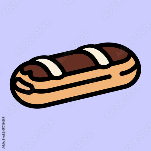 A delightful illustration of a delicious eclair