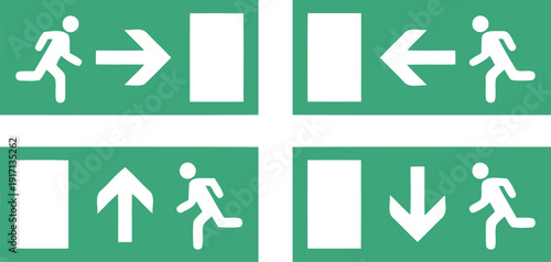 Emergency Exit and Evacuation Sign Set