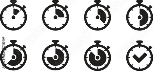 Stopwatch icon set Vector