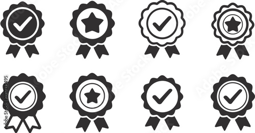 Award badges icon set Vector